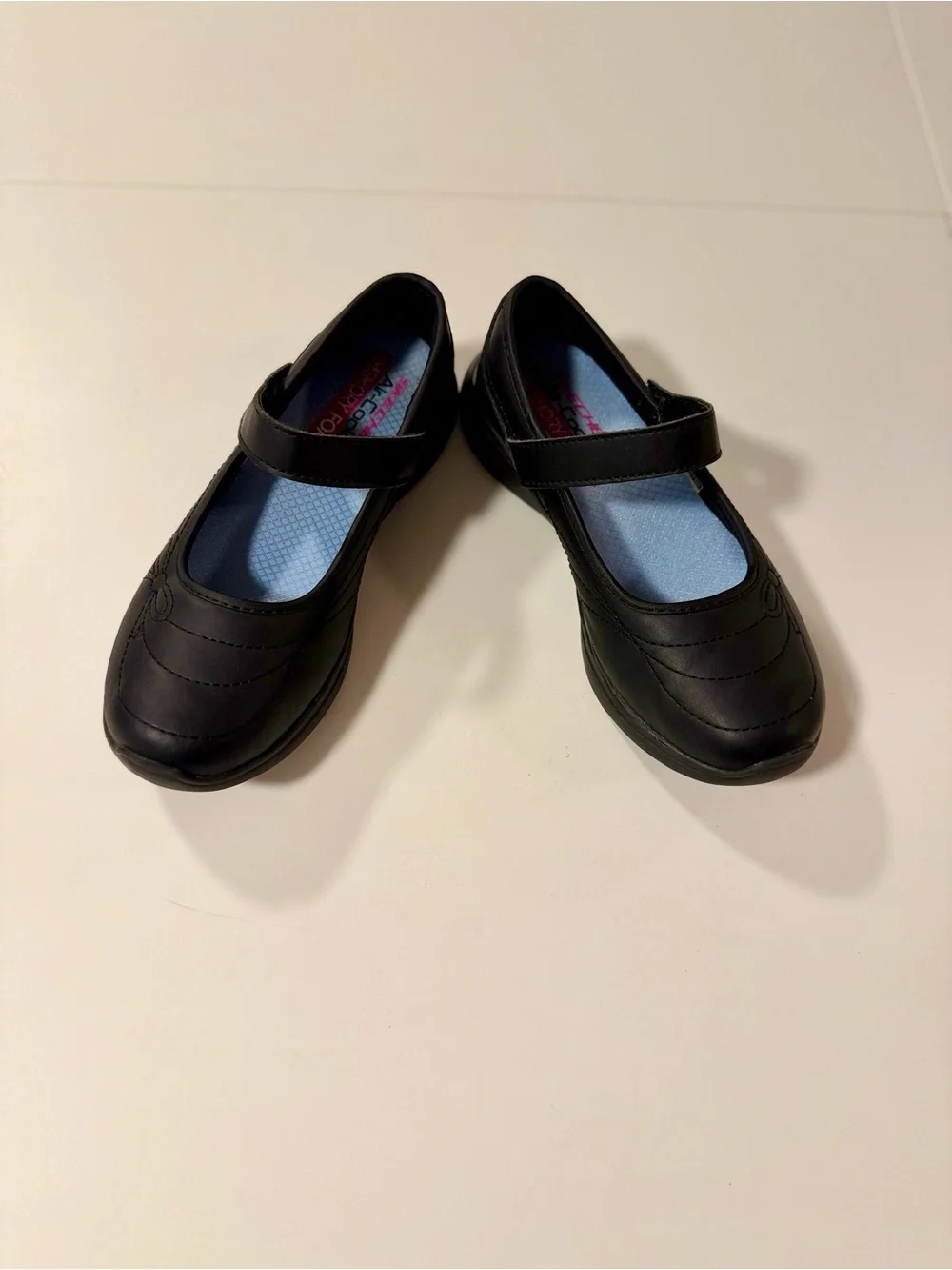 Skechers Black Mary Jane School Shoes with Light Blue Insole- SZ 1 NWOT